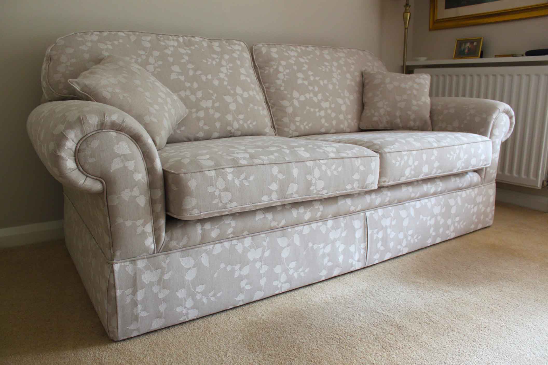 Reupholstered sofa